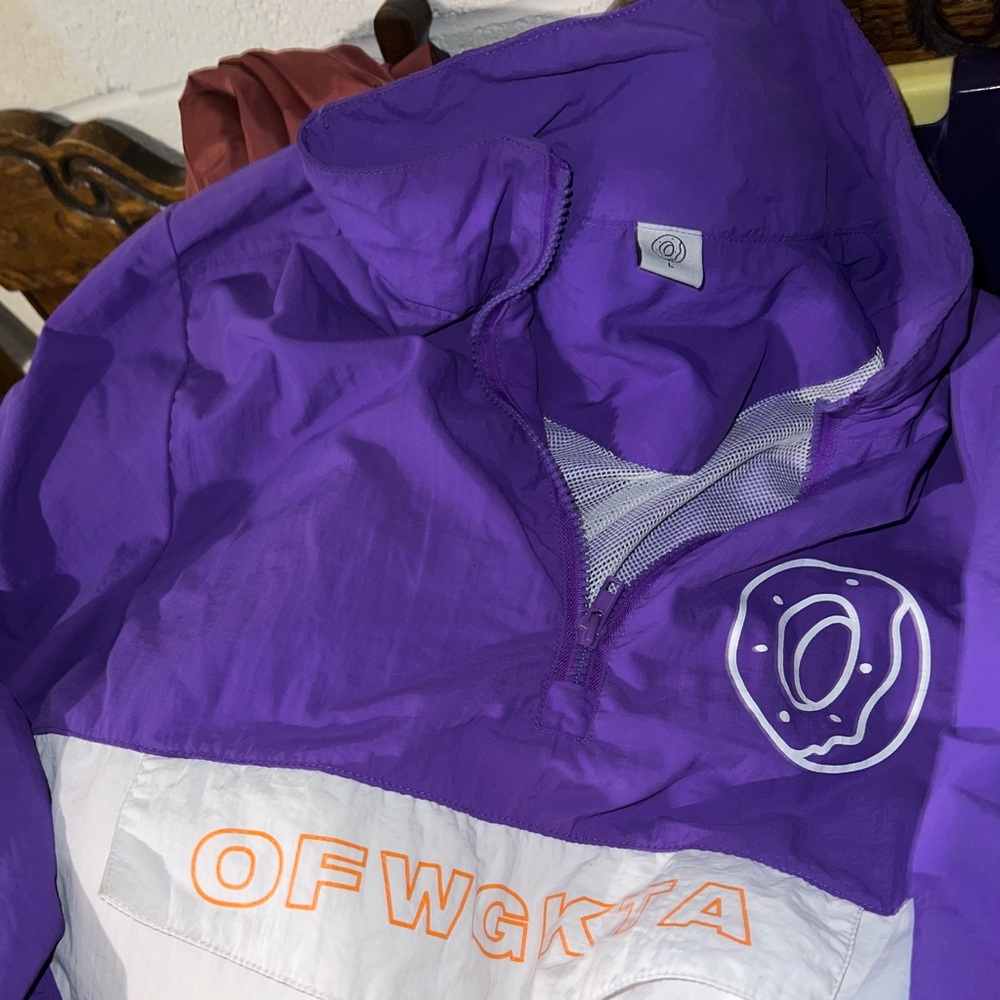Odd Future Windbreaker Anorak Jacket Color Block Purple Orange OFWGKTA Large